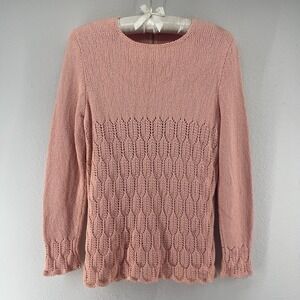 VTG 70s Balletcore Hand Knit Sweater Pink M Clean Girl Minimal Romantic Feminine